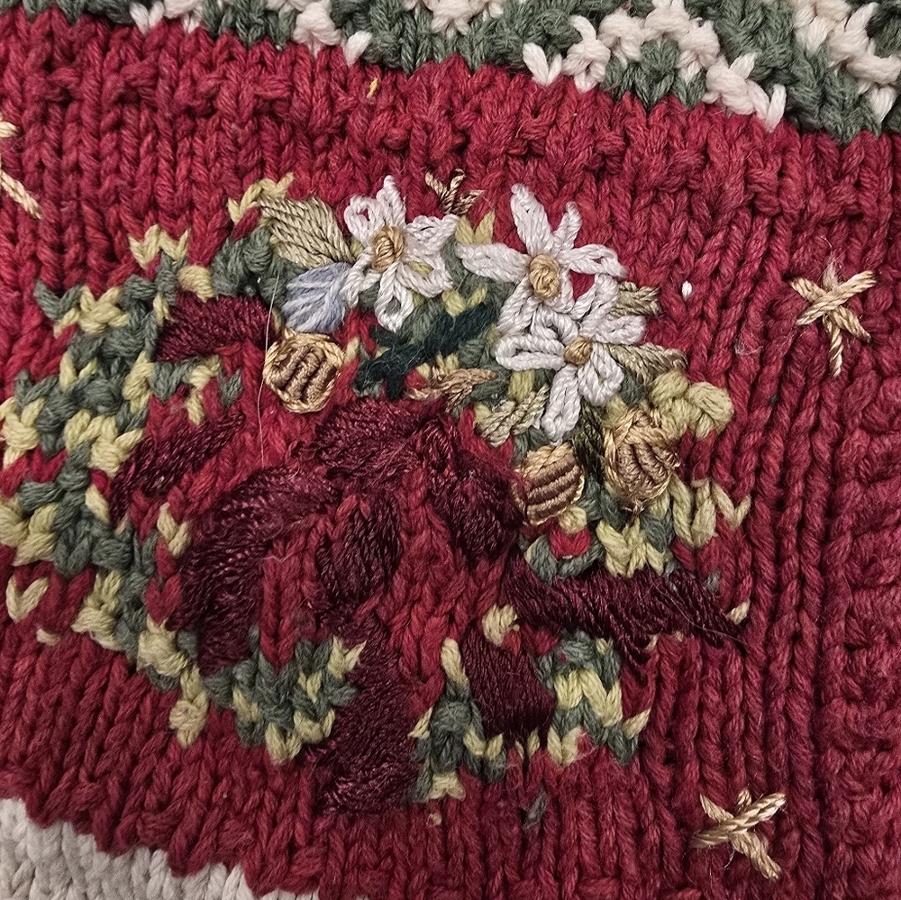 Vtg Heirloom Collectibles Christmas Chunky Cardigan Sweater Size M - Picture 7 of 11